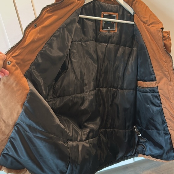 COOGI Brown Grey Black Tweed Flight Bomber Tactical Military Cargo Jacket 2XL - Picture 6 of 16